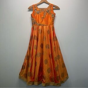 Traditional Indian Party Dress  Size 65cm Orange Gold